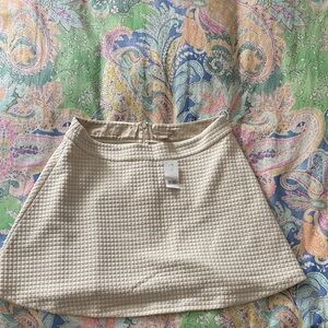 Banana Republic Cream Textured Mini Skirt
